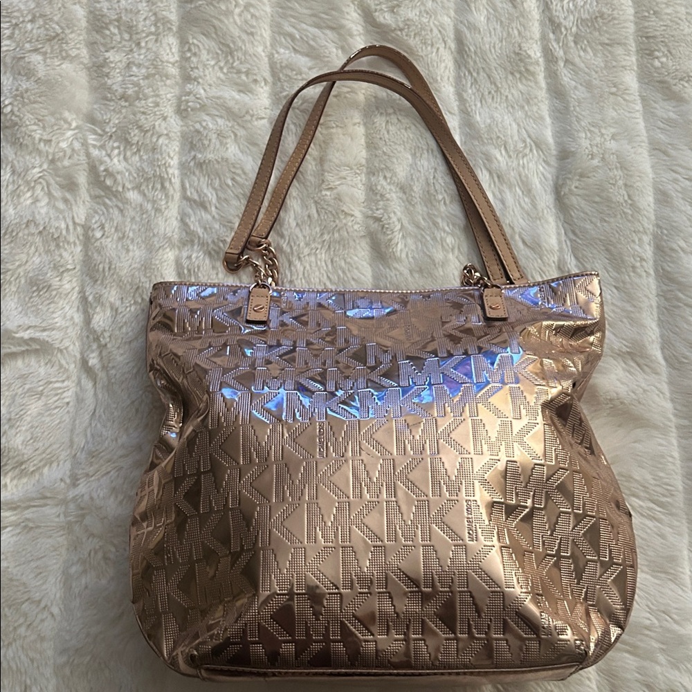 Michael Kors Metallic Rose Tote